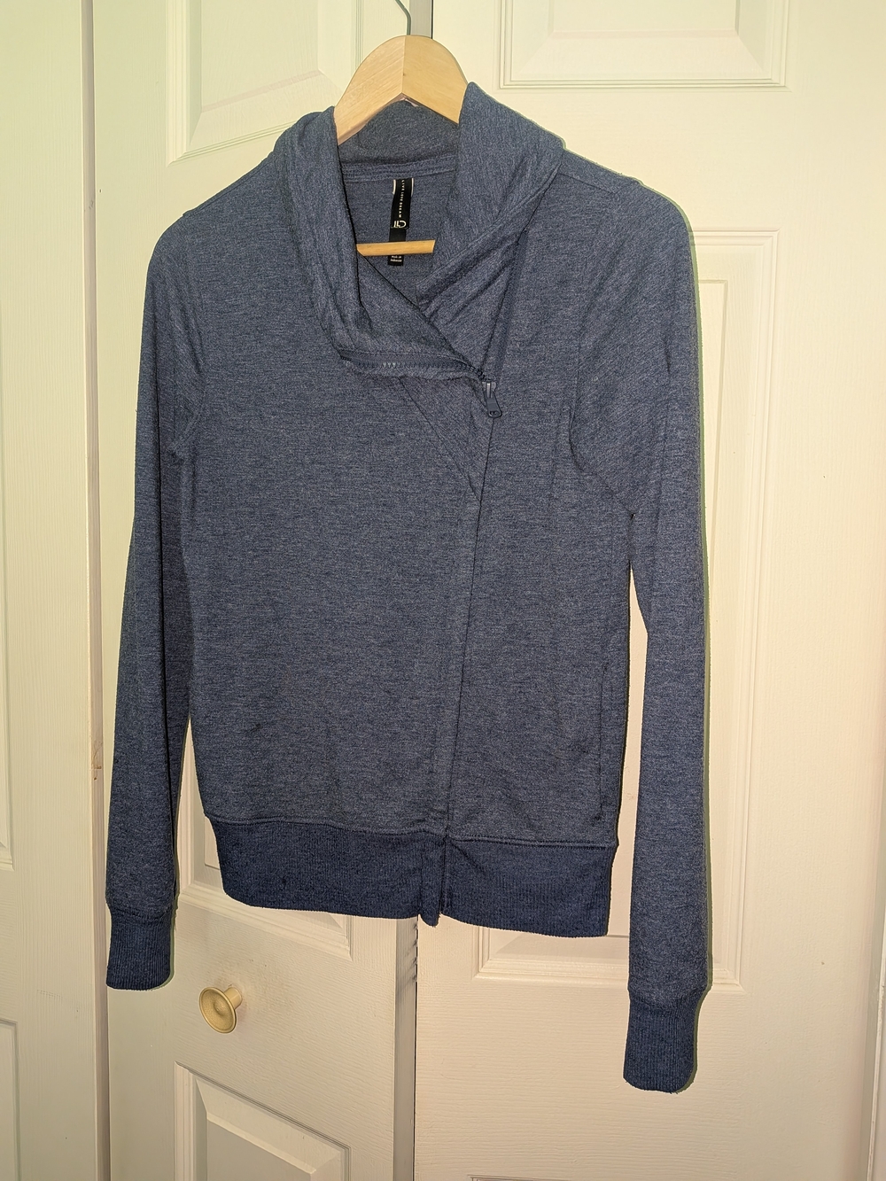 Aeropostale Live Love Dream Heathered Navy Asymmetrical Zip Hoodie